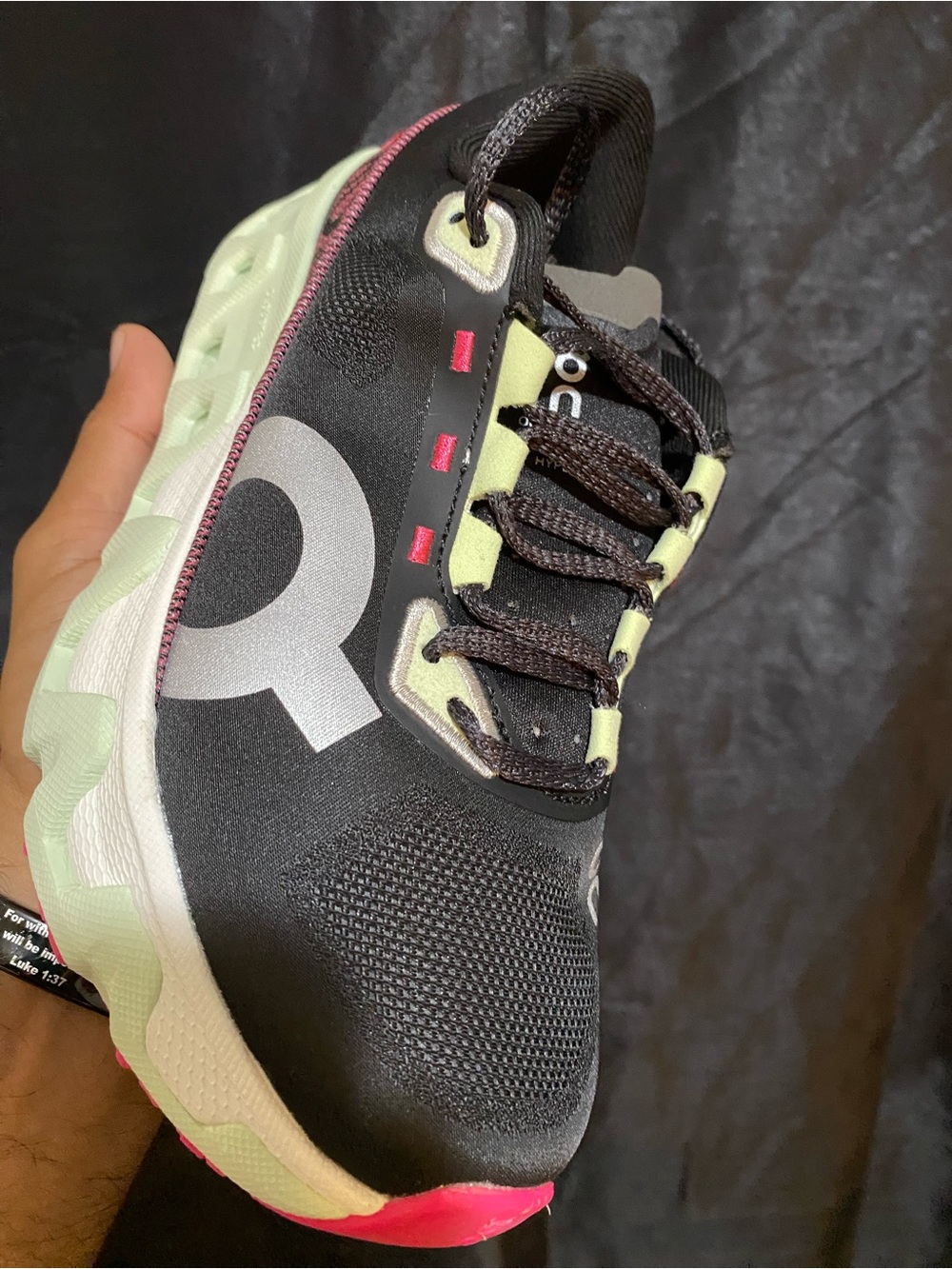 Oncloud monster hyper Black Sneakers with Pink and Cream Accents - Picture 9 of 10